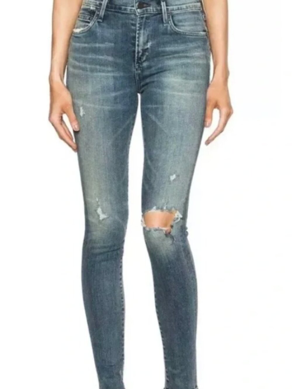 CITIZENS OF HUMANITY Chrissy Uber High-Rise Distressed Skinny Jean - Petite